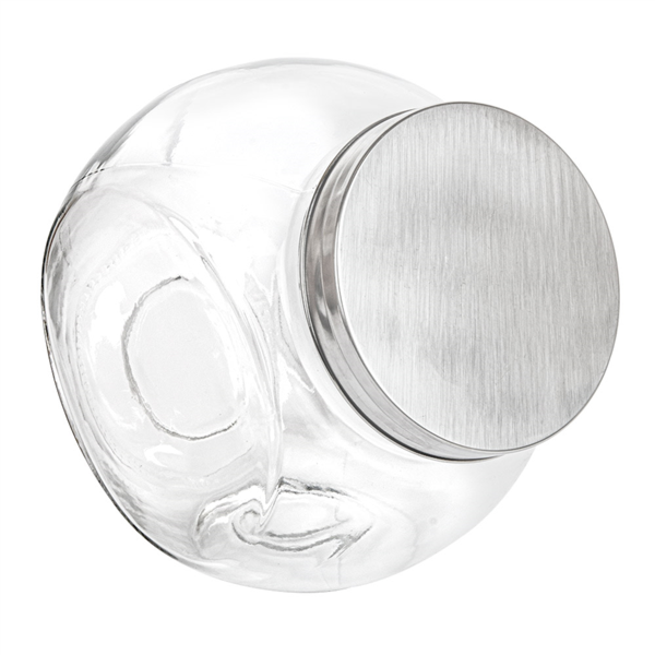 Storage jar / Spherical with metellic lid 19,5x19,5cm (Per stuk)