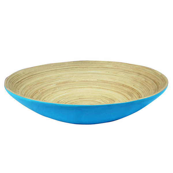 Bamboo bowl Turquoise 20x6cm / Per stuk