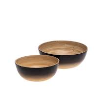 Bamboo bowl Black 20x6cm / Per stuk