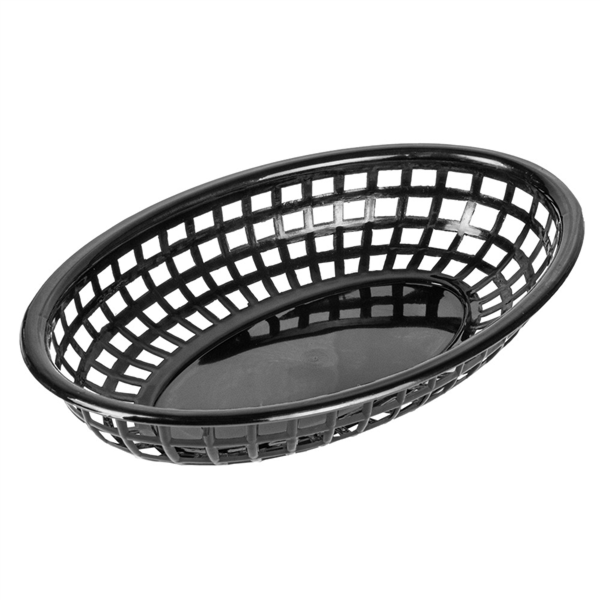 Oval Baskets 24x15x4,5cm Black PP (per stuk)