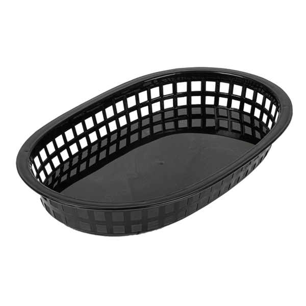 Plastic mandjes zwart (28x17,5x4cm) Per stuk