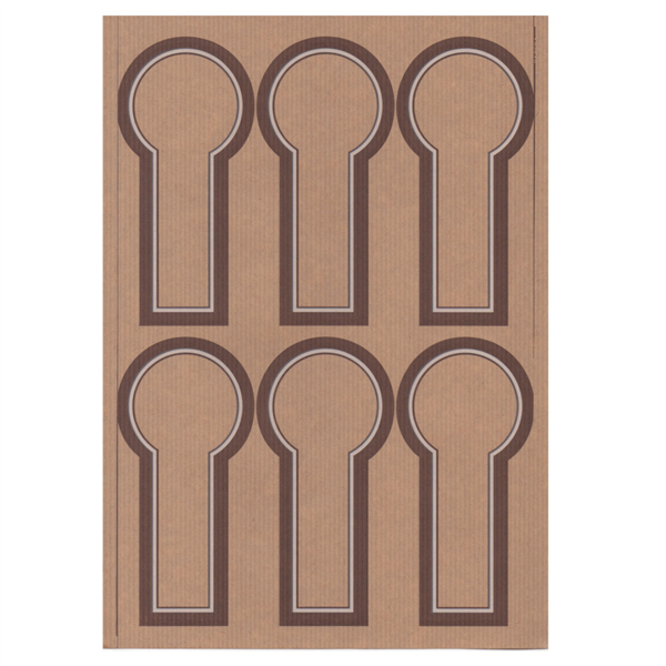 100 A4 sheets met Labels Ovaal 6x12,5cm Natural Kraft (voor bedrukking met printer) 6 labels/sheet (600 labels totaal)