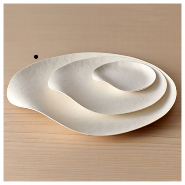 Rond bord "Maru" (Japans model) Large 23x3,4cm Bagasse/White Cellulose (50st/pak)
