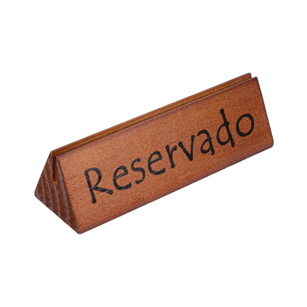 Table Sign "Reserved" 15x4,4x4,4cm Wood (per stuk)