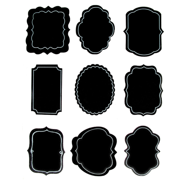 Blackboard Labels Ovaal (Set van 2 sheets 20x26cm / 18 labels)