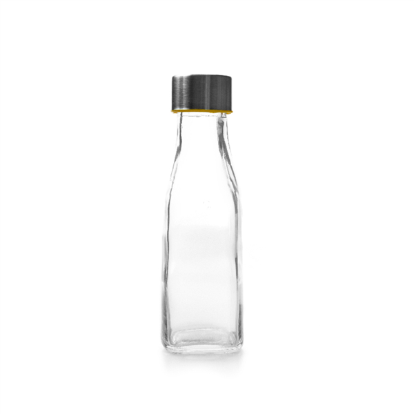 Bottle Clear Glass with steel stopper 285ml (per stuk)