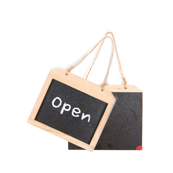 Blackboards with cord 16x14x1,2cm Black Wood (per stuk)