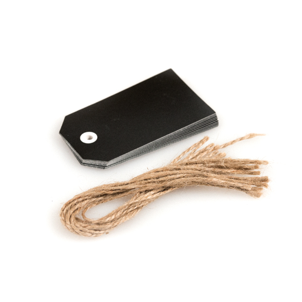 Blackboard tags 5,1x9,2cm Black Cardboard (12st/pak)