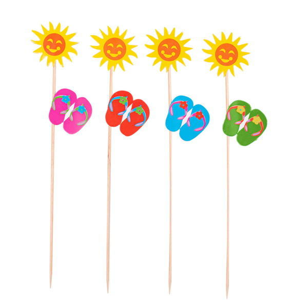 Ice Cream Decorations "Summer" 20cm Assorted Wood (100st/pak)