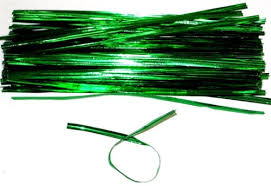 Twist Tie / Green Metallic 4"