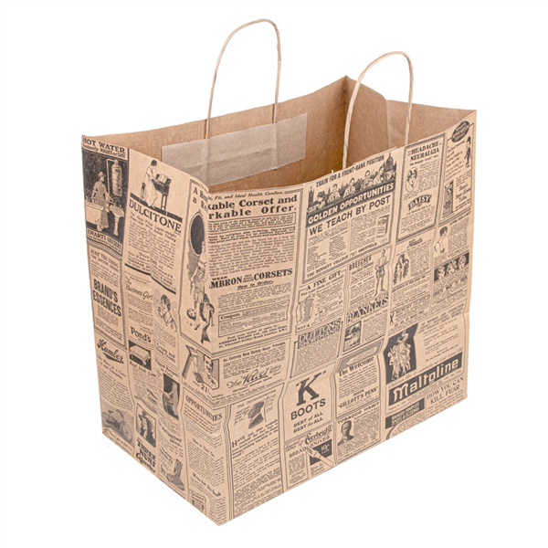 SOS Bags with Handles "Traiteur" Times 36+21x33,5cm Natural Kraft (250st/doos)