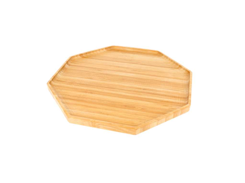 Natural Bamboo Octogonal Tray 28x28x1,7cm (per stuk)