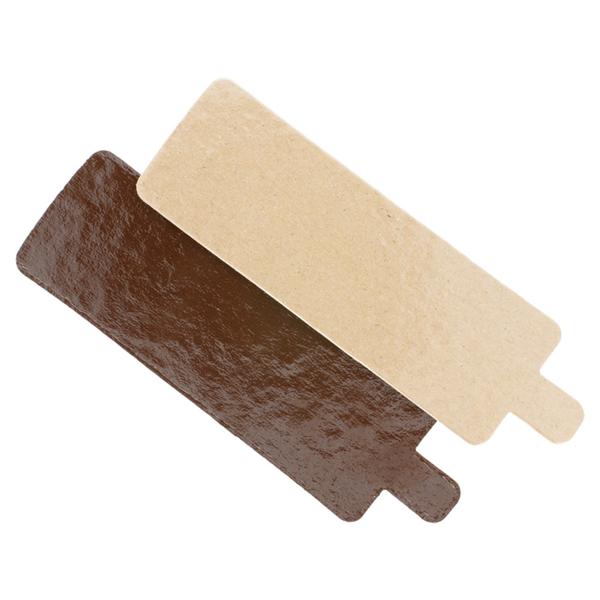 Two sides cardboard for patisserie 4,5x13cm Chocolate/Praline Cardboard (200st/pak)