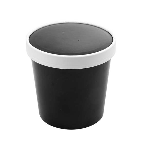 Soup Containers+Lids 780ml Black Cardbord (25st/pak) (26oz)