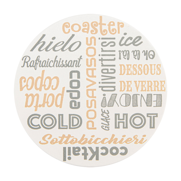 Coasters "Parole" Round 9cm White Cardboard (500st/pak)