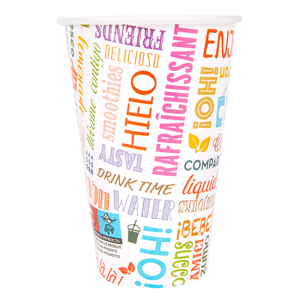 Cups "Parole" 12oz / 360ml White Cardboard (100st/pak)