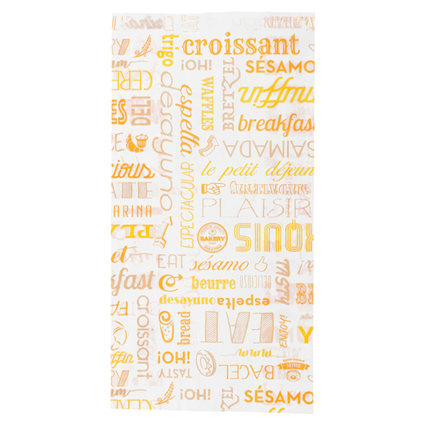 Croissant bags "Parole" 14+7x26cm white (500st/pak)