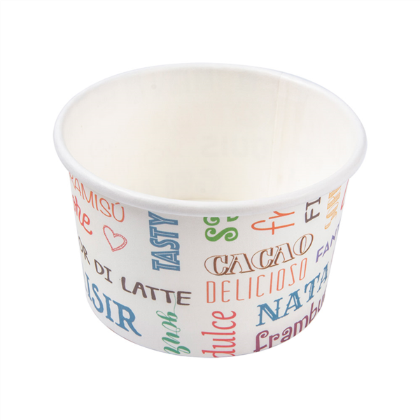 Ice Cream Tubs "Parole" 120ml (4oz)White Cardboard (50st/pak) 40sleeves/doos