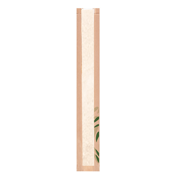Bread Bags with ECO Window "Feel Green" 32 GSM 9+6x60cm Natural Kraft (250st/pak)
