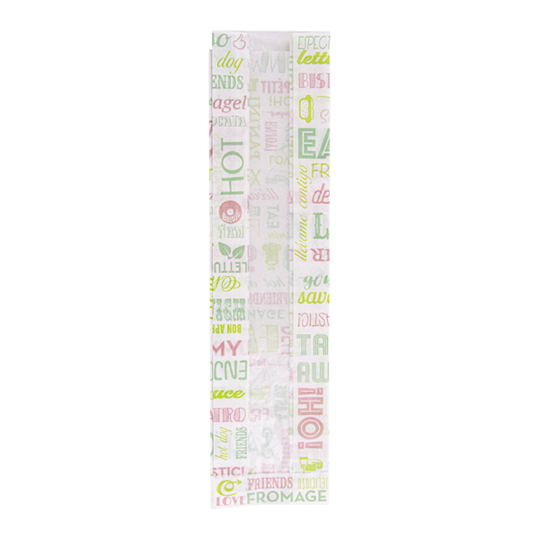 Baguette Bags with Eco Window "Parole" 9+6x35cm White Greaseproof Parch (250st/pack)
