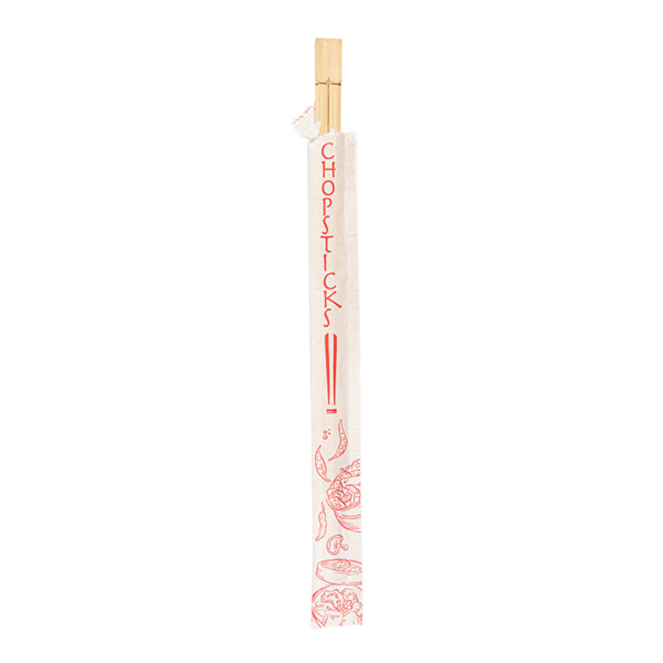 Wrapped Chinese Chopsticks 24cm Natural Bamboo (100st/pak)