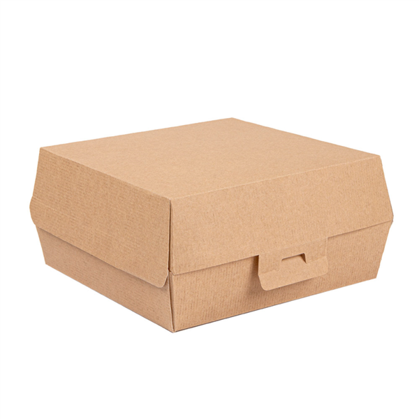 "The Pack" Burger Boxes 15x14x6cm Natural Kraft Nano-Micro Corrugated Cardboard (50st/pak)