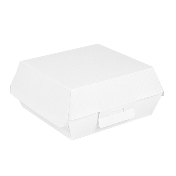"The Pack" Burger Boxes 15x14x6cm White Nano-Micro Corrugated Cardboard (50st/pak)