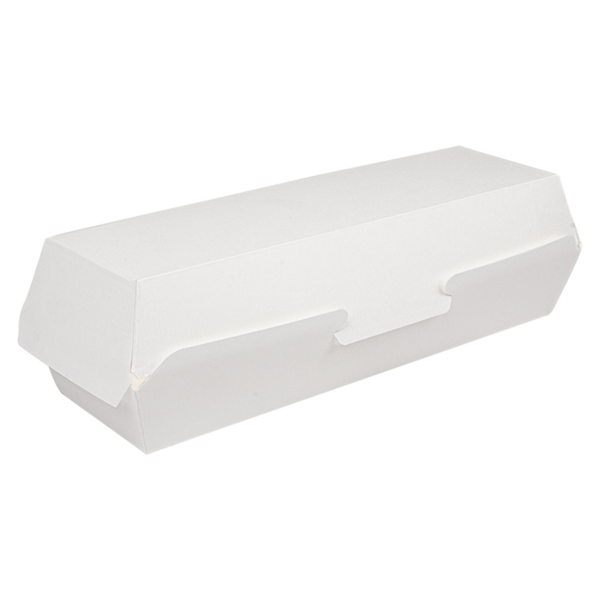 "The Pack" Hotdog Box 23,2x9x6,3cm White Nano-Micro Corrugated Cardboard (50st/pak)