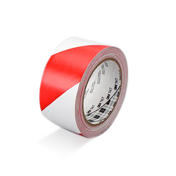 Hazard Warning Tape 33mtr x 5cm Red/White (per rol)