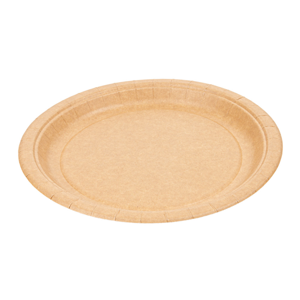 Lacquered Round Plates 22cm diameter Natural Cardboard (50st/pak)