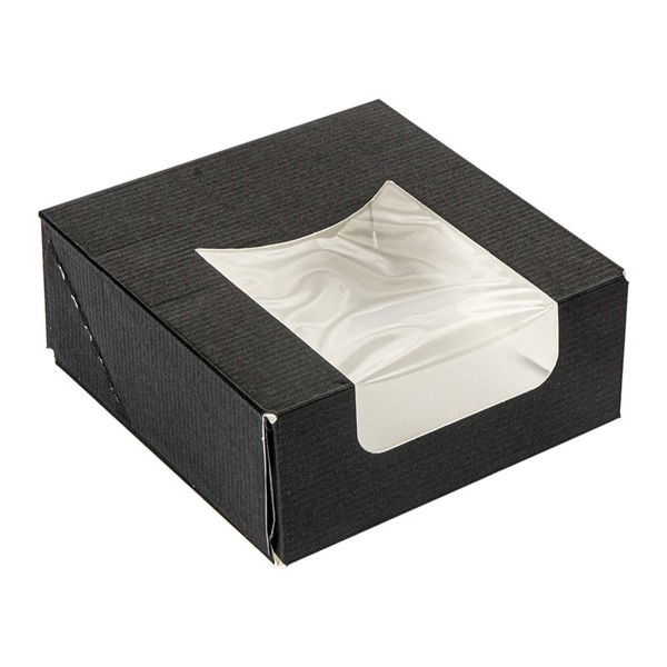 Sushi Boxes (met venster) The Pack 10x10x4cm Black (50st/pak)