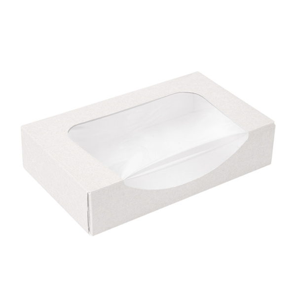 "The Pack" Sushi Box met venster 19,7x12x4,5cm White Nano-Micro Corrugated Cardboard (50st/pak)