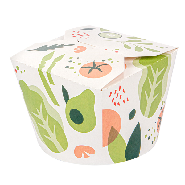 Salad containers "Salad" 1000ml 12,3x8,5cm White Cardboard (50st/pak)
