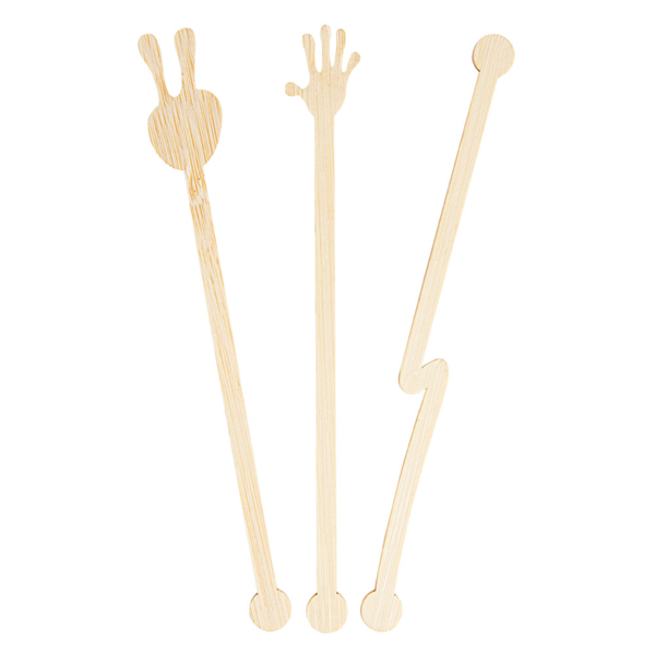 Assorted Stirrers 14cm Natural Bamboo (100st/pak)