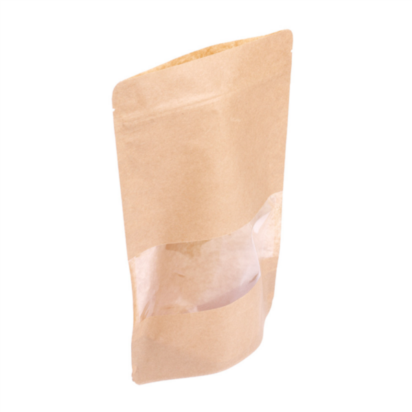 Self-Sealing Bags with window 20+5x30cm Natural Kraft (50st/pak)