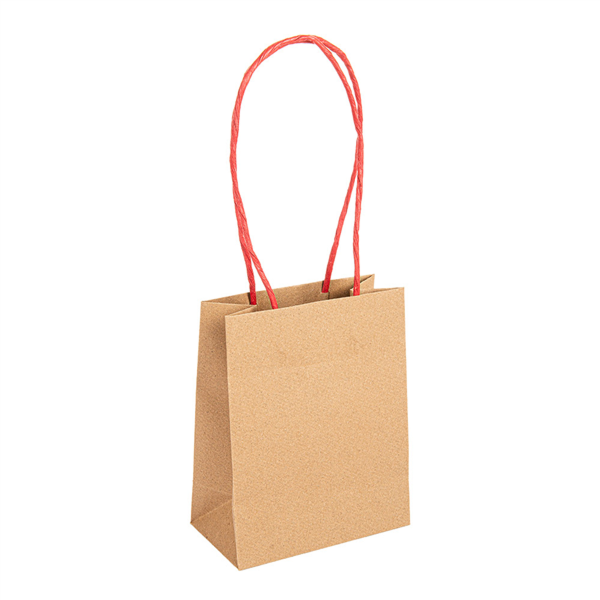 SOS Bags with twisted Red Handles 12+6,5x15cm Natural Kraft (per stuk)