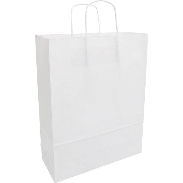 Draagtas Papier 32/12x41cm Wit geribt 100st/ds