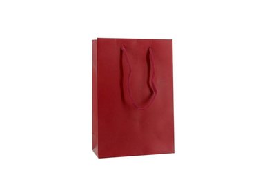 Draagtas Papier met koord 16x8x19cm Rood 100st/ds