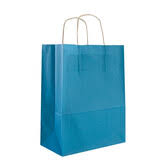 Luxe Papieren draagtas Azur Blauw 16x19x8cm 12st/pk