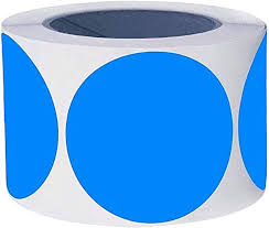 Zelfklevende papieren etiketten (500st/rol) Flour Blauw (Blue) Rond 2" / 50 mm