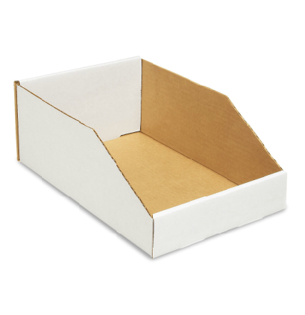 Carton Bin 8"  Open top White 8x12x4