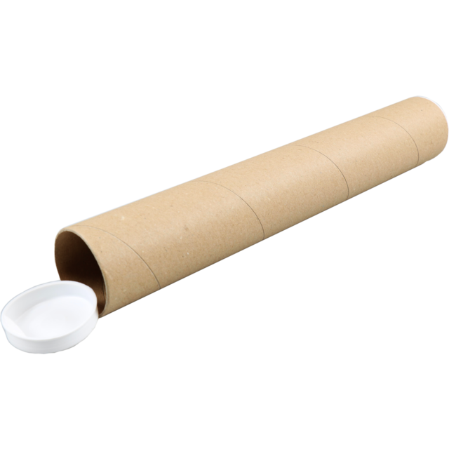 Koker karton met dop / mailing tube 3"x25" /st