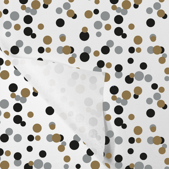 Tissue / Zijdevloe 50x70cm Confetti Zilver/Goud/Zwart (100st/pak)