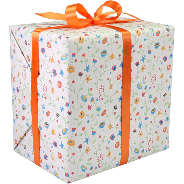 Cadeaupapier "Bloemen Gras" 50cm x 150mtr (per rol)
