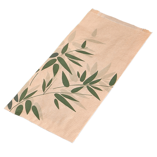 Croissant bag Feel Green/Natural kraft  12+5x22cm (500st/pak)