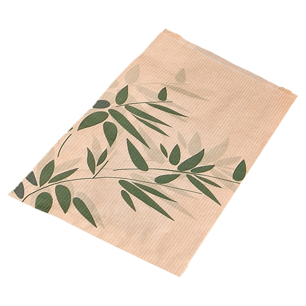 Bread/Croissant Bag ,Environm. Friendly Feel Green  32GSM 19+8x26cm Brown Kraft 500st/pk