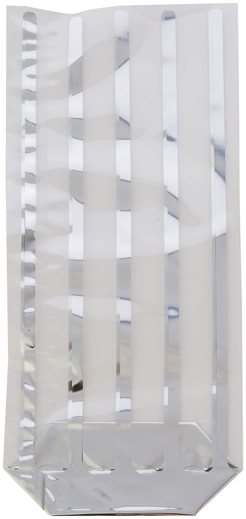 Bags Silver Stripes 10x22cm Clear PP (100st/pak)
