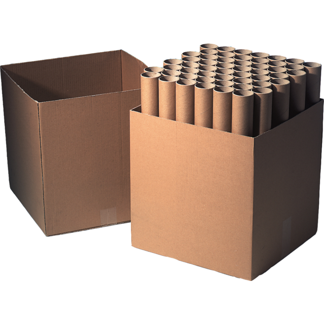 Koker Bruin karton met doppen / Mailing Tube (87x7cm) Per stuk