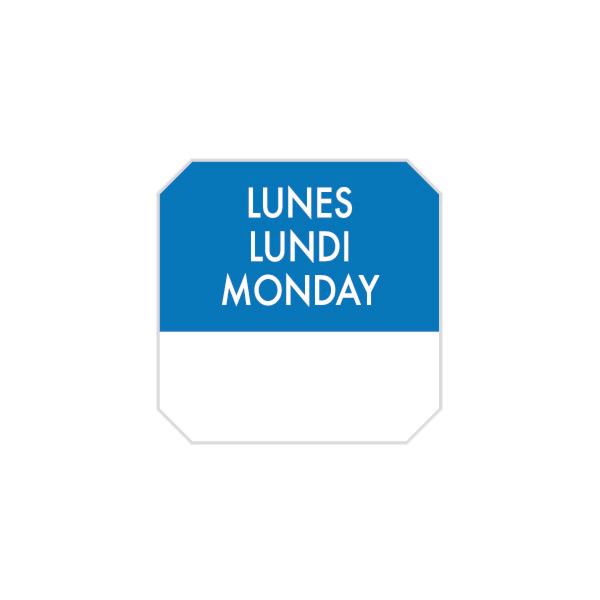 Zelfklevende labels "Monday" 2,5x2,5cm Blue (1000 stuks)