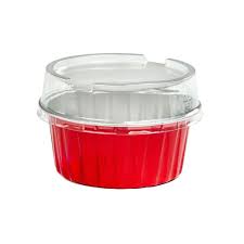 [206.09] Foil bakery containers 125ml red/aluminium (100st/pak)